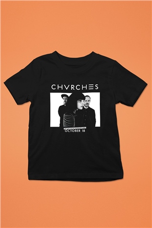 CHVRCHES Baskılı Siyah Unisex Çocuk Tişört