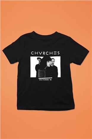 CHVRCHES Baskılı Siyah Unisex Çocuk Tişört