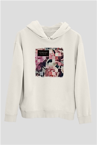 CHVRCHES Baskılı Unisex Beyaz Hoodie