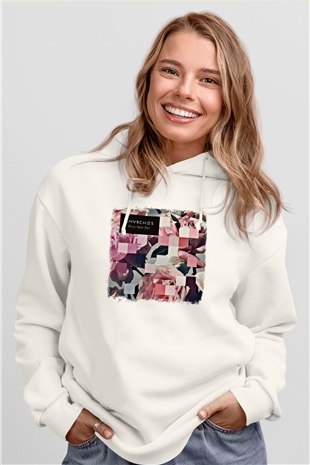 CHVRCHES Baskılı Unisex Beyaz Hoodie