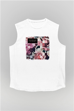 CHVRCHES Baskılı Unisex Beyaz Kolsuz Tişört