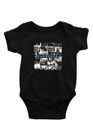 CHVRCHES Baskılı Unisex Siyah Bebek Body - Zıbın