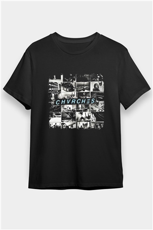 CHVRCHES Baskılı Unisex Siyah Tişört