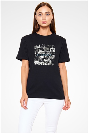 CHVRCHES Baskılı Unisex Siyah Tişört