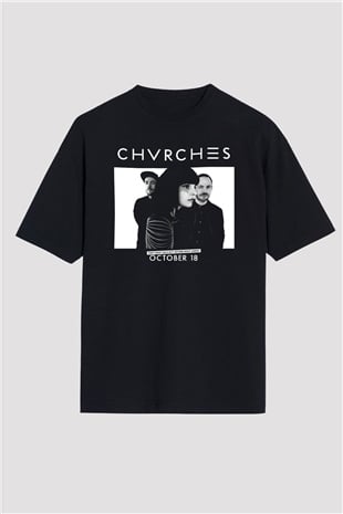 CHVRCHES Siyah Unisex Oversize Tişört T-Shirt