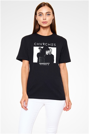 CHVRCHES Siyah Unisex Tişört T-Shirt - TişörtFabrikası