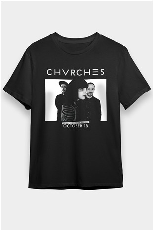 CHVRCHES Siyah Unisex Tişört T-Shirt - TişörtFabrikası