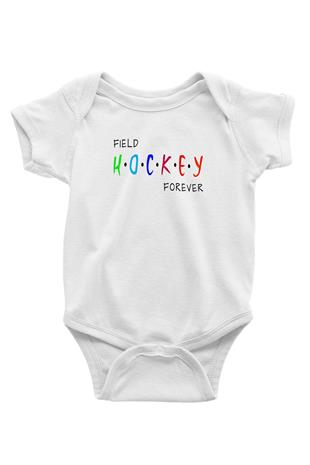 Çim Hokeyi Baskılı Beyaz Bebek Body - Zıbın