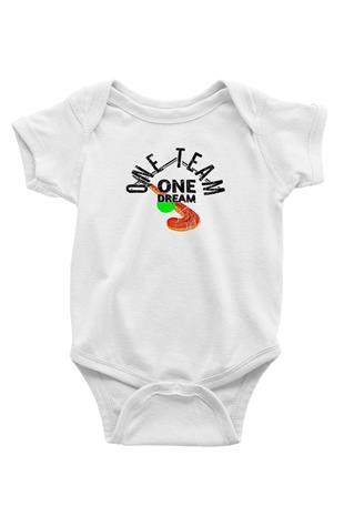 Çim Hokeyi Baskılı Beyaz Bebek Body - Zıbın