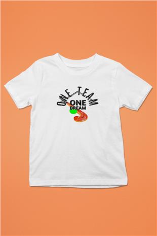 Çim Hokeyi Baskılı Unisex Beyaz Çocuk Tişört - Tshirt