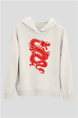 Çin Beyaz Unisex Kapşonlu Sweatshirt