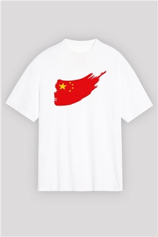 Çin Beyaz Unisex Oversize Tişört T-Shirt