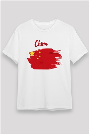 Çin Beyaz Unisex Tişört T-Shirt - TişörtFabrikası