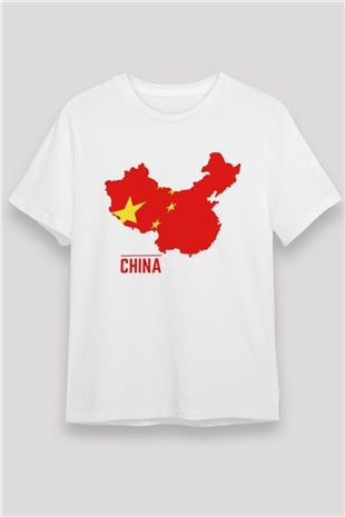 Çin Beyaz Unisex Tişört T-Shirt - TişörtFabrikası
