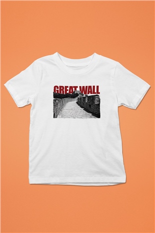 Çin Seddi Beyaz Unisex Çocuk Tişört