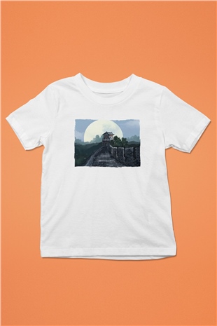 Çin Seddi Beyaz Unisex Çocuk Tişört