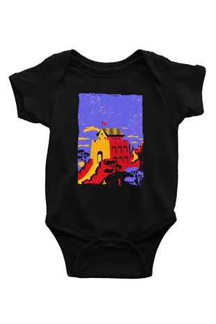 Çin Seddi Siyah Bebek Body - Zıbın