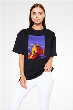 Çin Seddi Siyah Oversize Tişört Oversize T-shirt - TişörtFabrikası