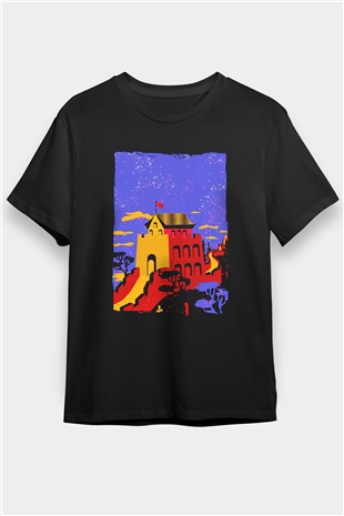 Çin Seddi Siyah Unisex Tişört T-Shirt - TişörtFabrikası
