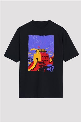 Çin Seddi Siyah Oversize Tişört Oversize T-shirt - TişörtFabrikası