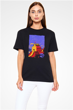 Çin Seddi Siyah Unisex Tişört T-Shirt - TişörtFabrikası