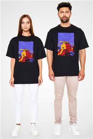 Çin Seddi Siyah Oversize Tişört Oversize T-shirt - TişörtFabrikası