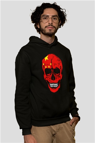 Çin Siyah Unisex Hoodie