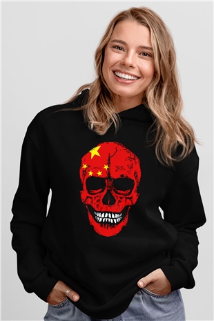 Çin Siyah Unisex Hoodie