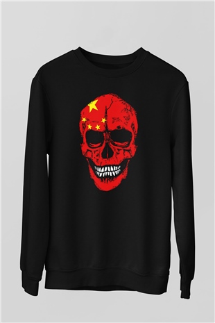 Çin Siyah Unisex Sweatshirt