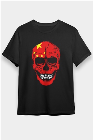 Çin Siyah Unisex Tişört T-Shirt - TişörtFabrikası