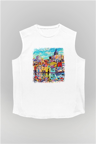 Cinque Terre Beyaz Unisex Kolsuz Tişört