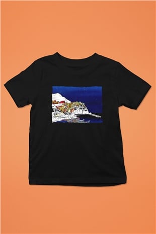 Cinque Terre Siyah Unisex Çocuk Tişört