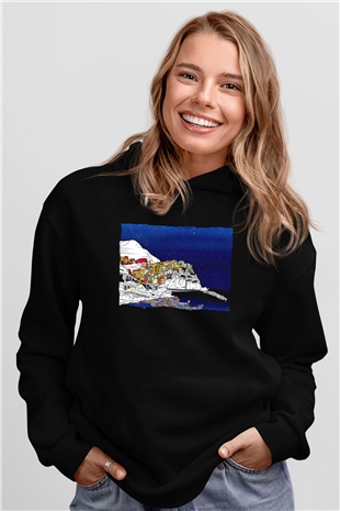 Cinque Terre Siyah Unisex Hoodie
