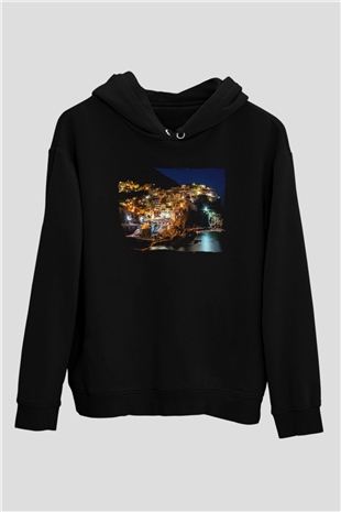 Cinque Terre Siyah Unisex Hoodie