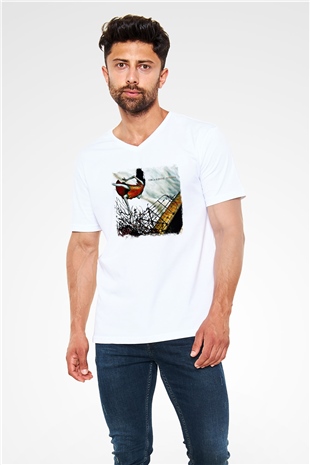Circa Survive Baskılı Unisex Beyaz V Yaka Tişört