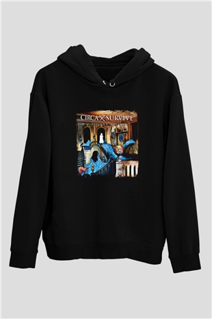 Circa Survive Baskılı Unisex Siyah Hoodie