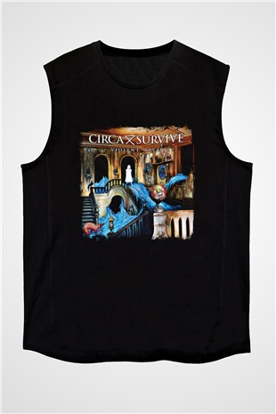 Circa Survive Baskılı Unisex Siyah Kolsuz Tişört