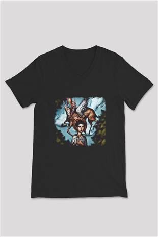 Circa Survive Baskılı Unisex Siyah V Yaka Tişört