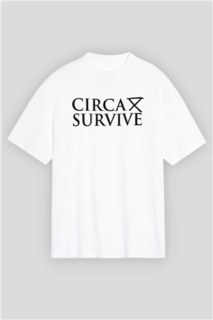 Circa Survive Beyaz Unisex Oversize Tişört T-Shirt