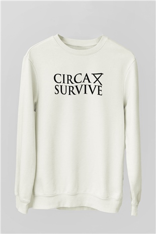 Circa Survive Beyaz Unisex Sweatshirt