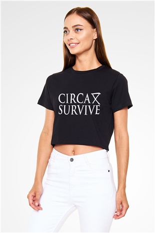 Circa Survive Siyah Crop Top Tişört