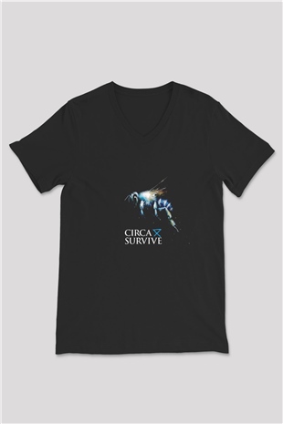 Circa Survive Siyah Unisex V Yaka Tişört