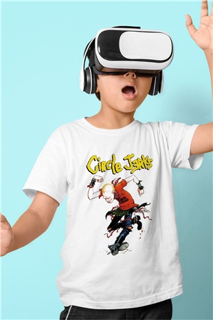 Circle Jerks Baskılı Beyaz Unisex Çocuk Tişört