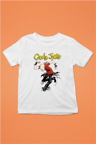 Circle Jerks Baskılı Beyaz Unisex Çocuk Tişört