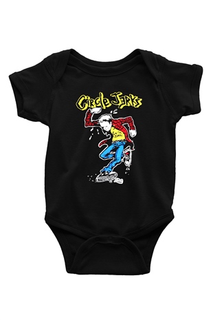Circle Jerks Baskılı Siyah Bebek Body - Zıbın