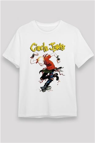 Circle Jerks Beyaz Unisex Tişört T-Shirt - TişörtFabrikası