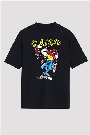 Circle Jerks Siyah Unisex Oversize Tişört T-Shirt