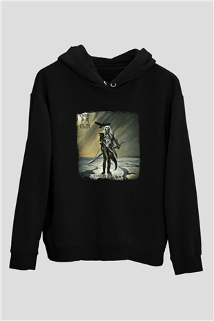 Cirith Ungol Baskılı Unisex Siyah Hoodie