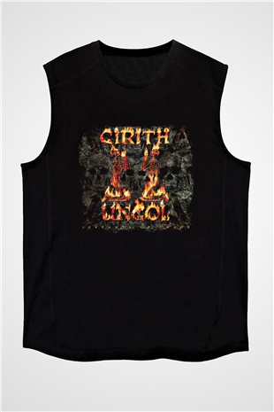 Cirith Ungol Baskılı Unisex Siyah Kolsuz Tişört