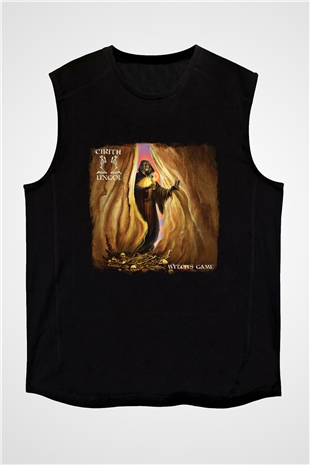 Cirith Ungol Baskılı Unisex Siyah Kolsuz Tişört
